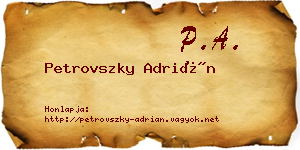 Petrovszky Adrián névjegykártya