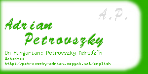 adrian petrovszky business card